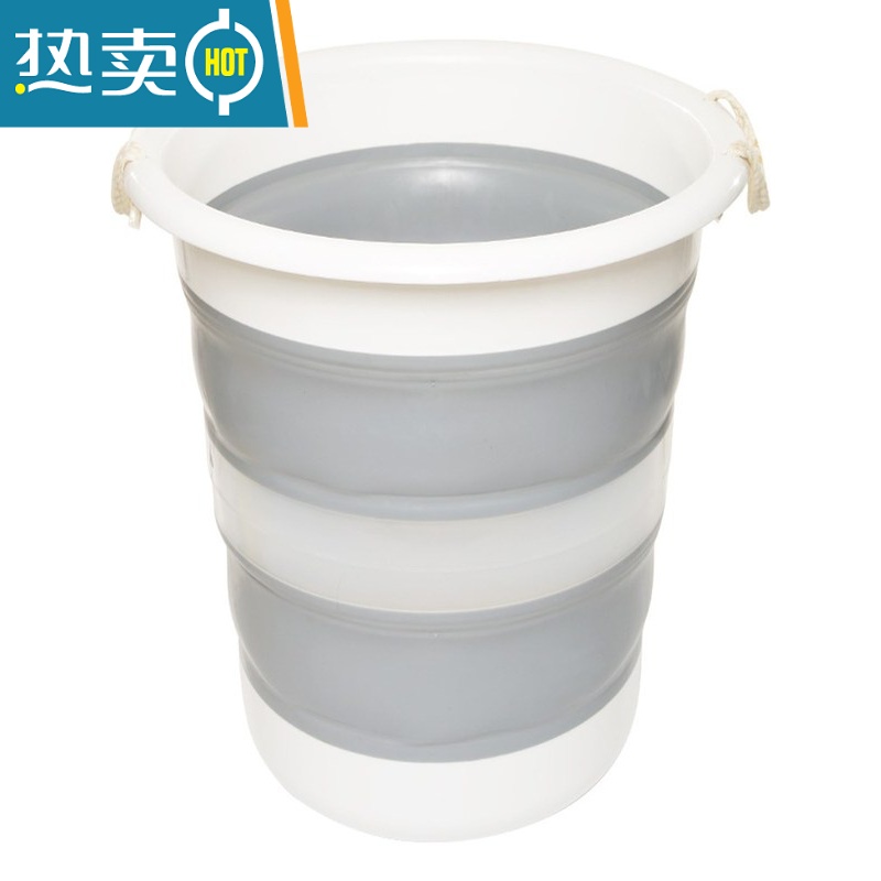 敬平可折叠大号水桶30L升大容量储水家用宿舍洗衣泡脚车载洗澡便携式 浅蓝色10L带提手 32*24.5cm高清大图