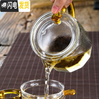 三维工匠日式玻璃茶具功夫茶杯套装透明家用简约现代可高温加厚 [套装十三]锤纹壶+锤纹把杯6只+茶漏+公杯+茶洗+盖碗+电