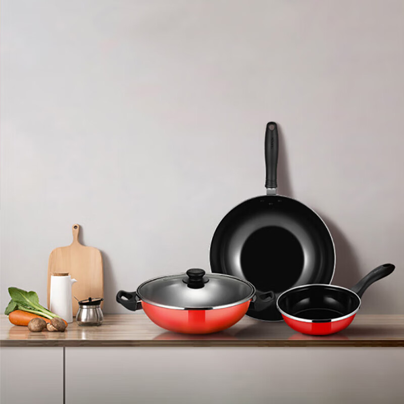 苏泊尔SUPOR锅具套装爱家三件套 30CM炒锅26CM汤锅16CM煎锅T0933T(大于100件单价)