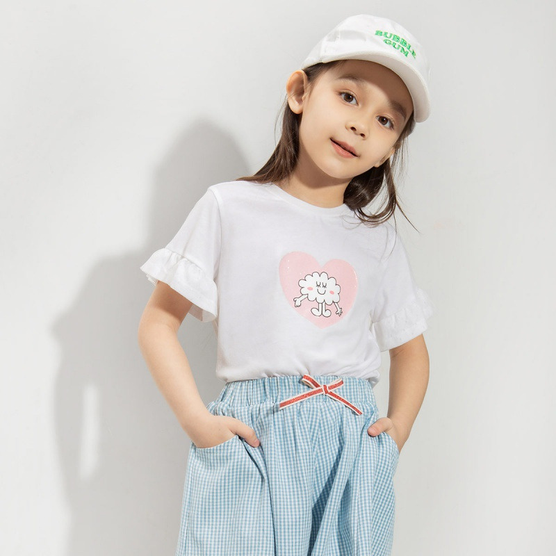 青蛙王子童装女童短袖t恤夏季儿童大童上衣半袖圆领体恤洋气潮女120cm