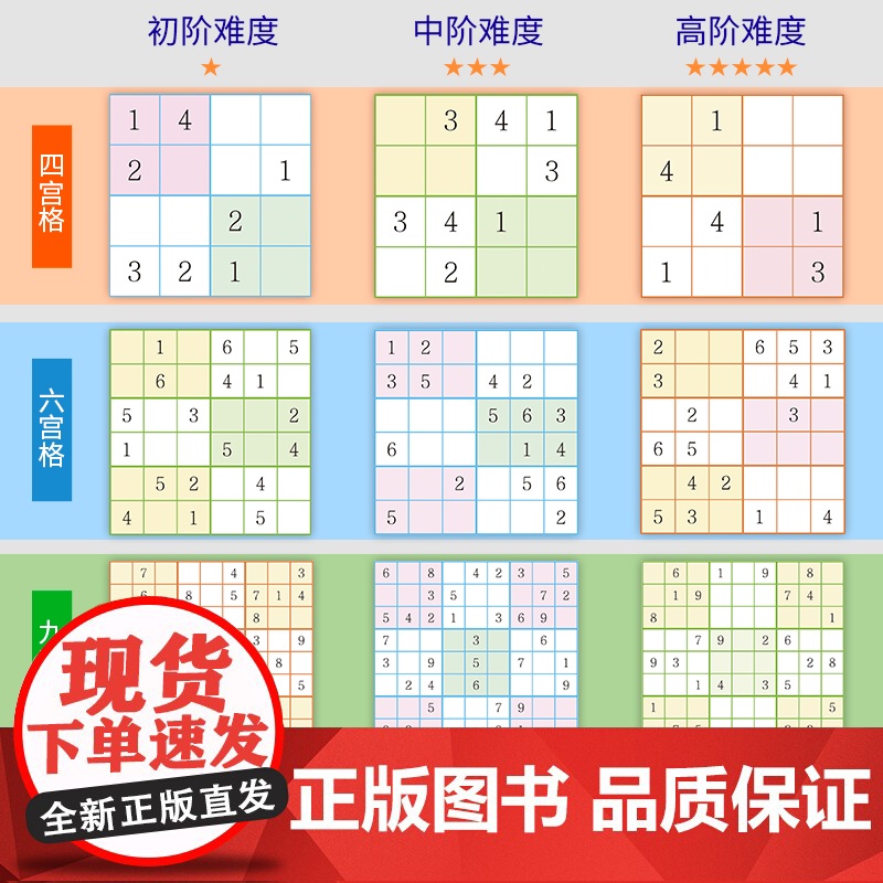 数独游戏书 全3册儿童入门到精通阶梯训练四宫格六宫格数独小学生九宫格一年级二年级小学生数独玩具书逻辑思维一天一个逻辑游记高清大图