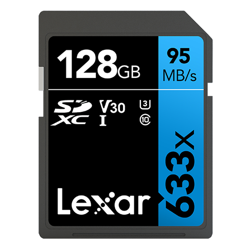 [免邮]雷克沙(Lexar)128G SD卡 633X class10 U3 V30相机存储卡 读95MB/s