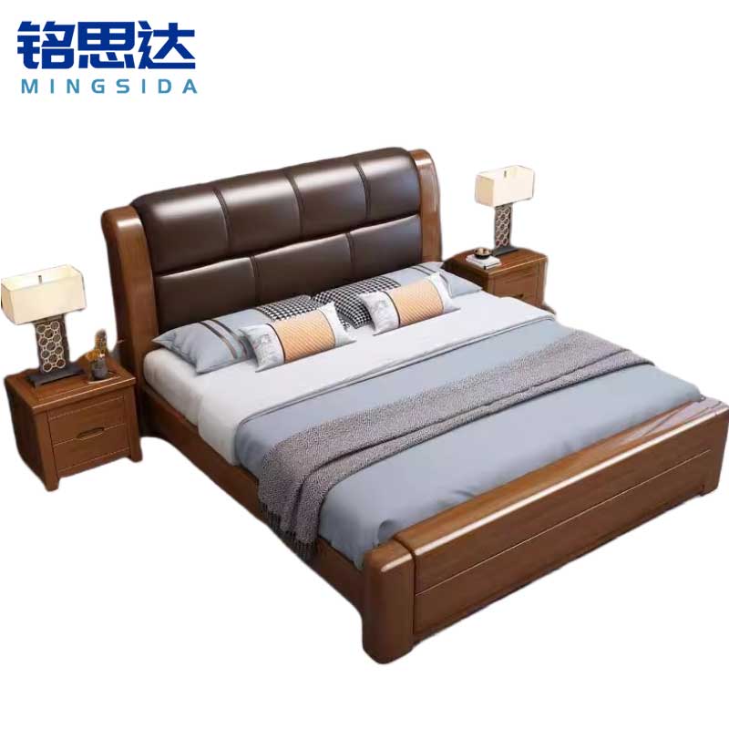铭思达实木软包床11高清大图