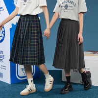 早春新款闺蜜半身裙女唐狮学院风格子裙高腰a字半身裙中长款