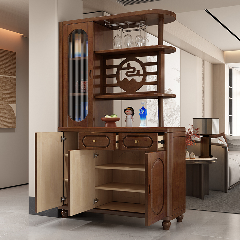 青木川 中式实木酒柜鞋柜一体靠墙客厅入户进门口玄关隔断屏风双面正对门2025新款简约现代高清大图