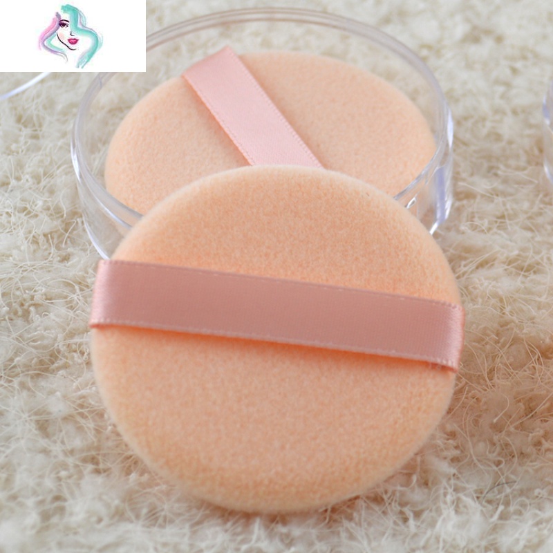 植绒粉扑 丝带小粉扑干粉扑粉饼专用 强力抓粉 你那么美 6片方形不要