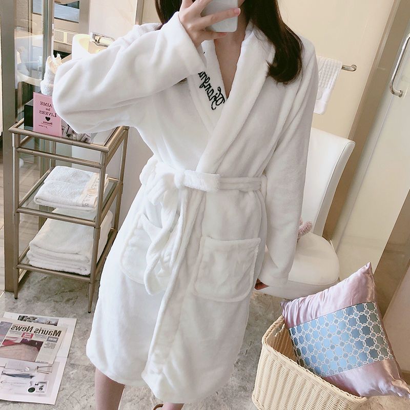 珊瑚绒睡衣睡袍女秋冬季长款加厚法兰绒浴袍可外穿睡裙网红款性感