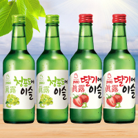 韩国进口真露烧酒果味清酒利口酒预调鸡尾酒 青葡萄味2瓶+草莓味2瓶