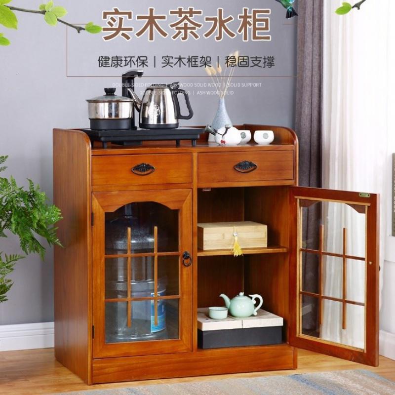 实木质抽屉式收纳柜子储物小橱柜厨房餐边柜简约客厅茶水柜置物架_600 双门二抽1个