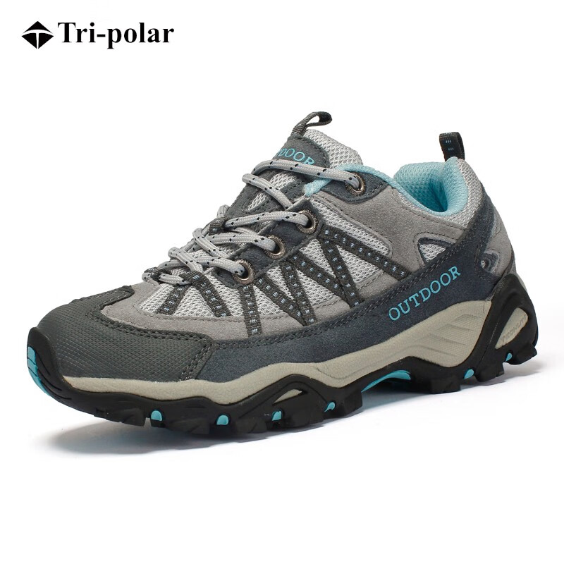 三极 TP613 网布透气防滑情侣登山徒步鞋高清大图