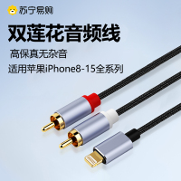 适用苹果iPhone15双莲花音频线Typec一分二14Pro手机连接13/12功放音箱低音炮音响iPad11