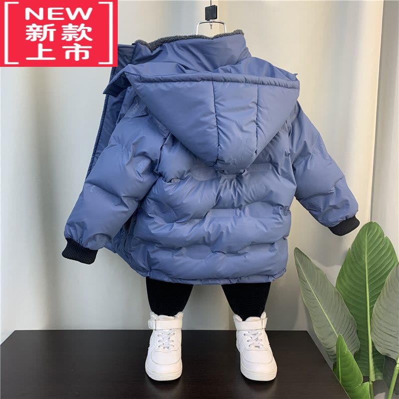 可莉允男童加绒棉服2022新款洋气小男孩宝宝冬装棉袄儿童冬季棉衣厚外套图片