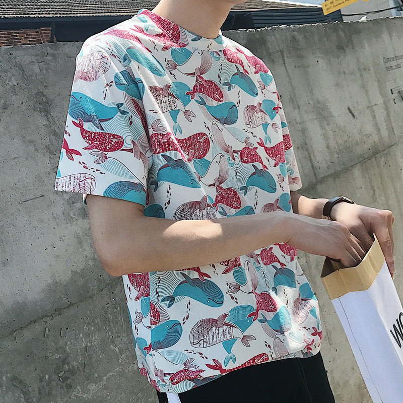 夏季2018圆领衣服休闲短袖T恤学生男装