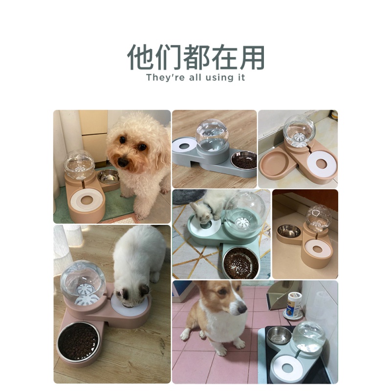 猫咪饮水机自动喂食器狗狗喝水器不湿嘴宠物流动水盆水碗喂水高清大图