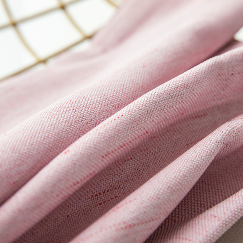 现代简约北欧纯色遮光定制窗帘布隔热拼接落地窗飘窗客厅卧室定制 粉色布帘(不含拼接) 宽1.5*高2.7-打孔款