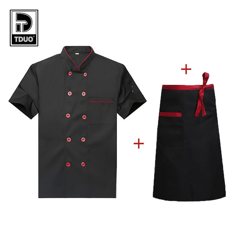 Tduo炊事员工作服套装 U26 套 黑色 M