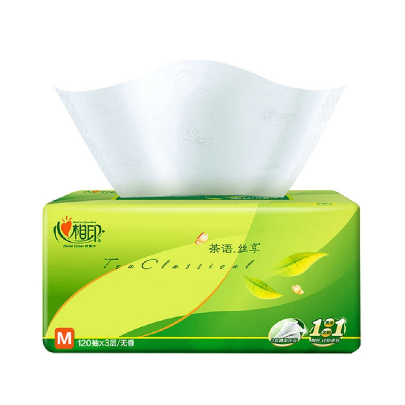 心相印 DT32130 爱茶语爱分享抽纸3层无香面巾纸家用餐巾纸8包 1提