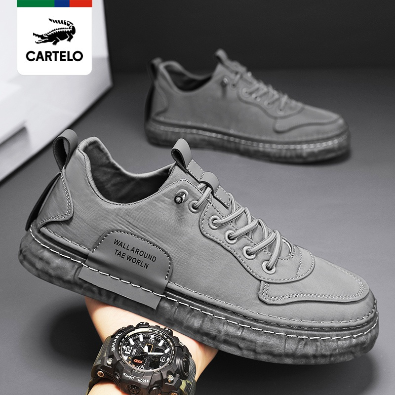 线下专柜同款卡帝乐鳄鱼cartelo新款冰丝布休闲鞋男鞋帆布鞋板鞋