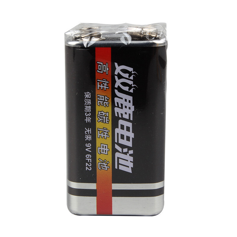 双鹿 9V 碳性电池方块叠层方形万用表 单粒装
