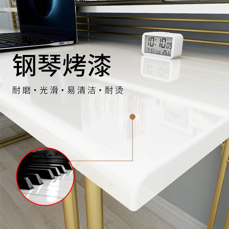 实木书桌电脑桌台式写字家用书房客厅卧室学习网红轻奢桌子高清大图