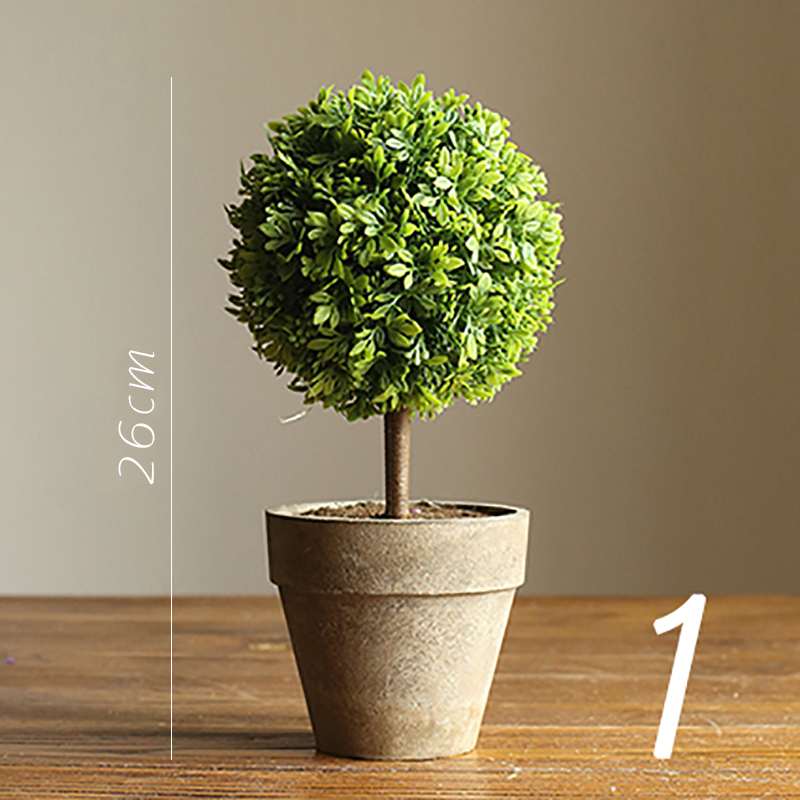 美帮汇仿真树球盆景 咖盆 绿植盆栽 花球球桌面餐桌装饰品 7高清大图