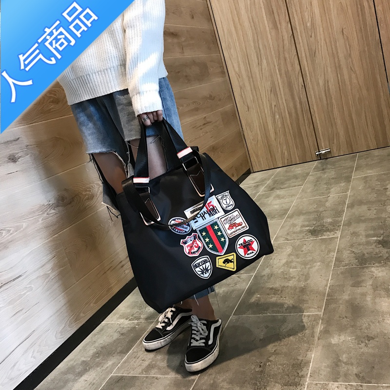 FENGHOU韩版旅游大容量轻便运动健身单肩包短途手提袋行李包网红旅行包女旅行包男女高清大图