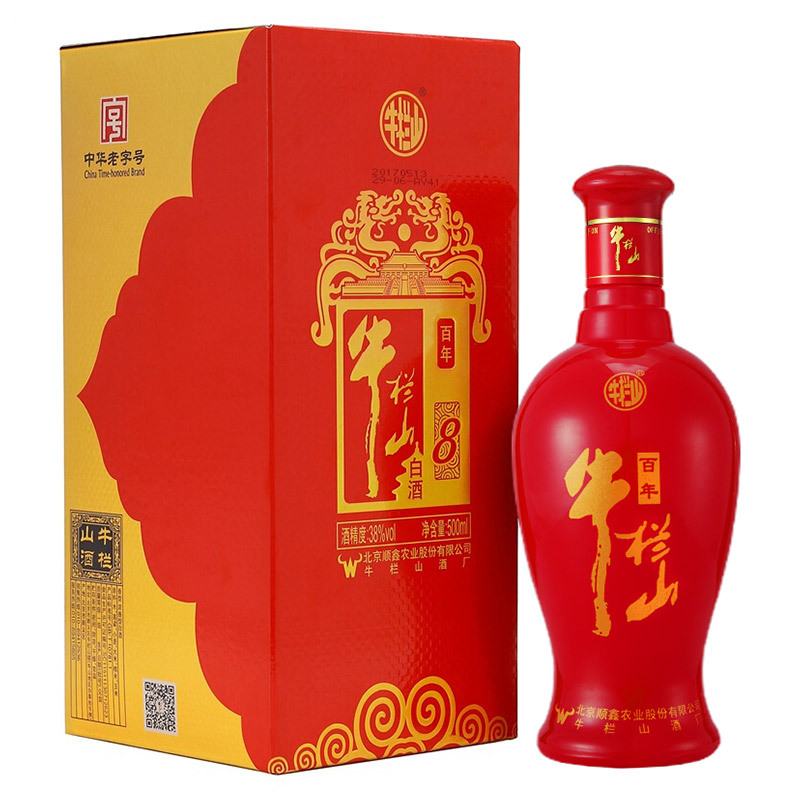 牛栏山 百年红8 38度 500ml*6瓶 浓香型白酒 整箱装高清大图