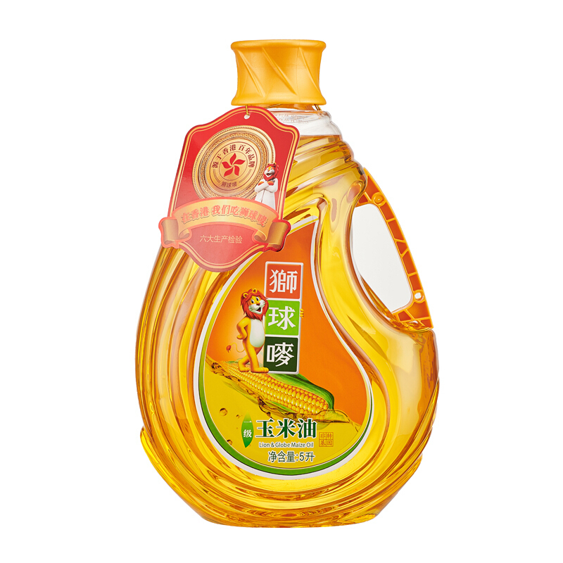 狮球唛 一级压榨 非转基因 食用玉米油 5L