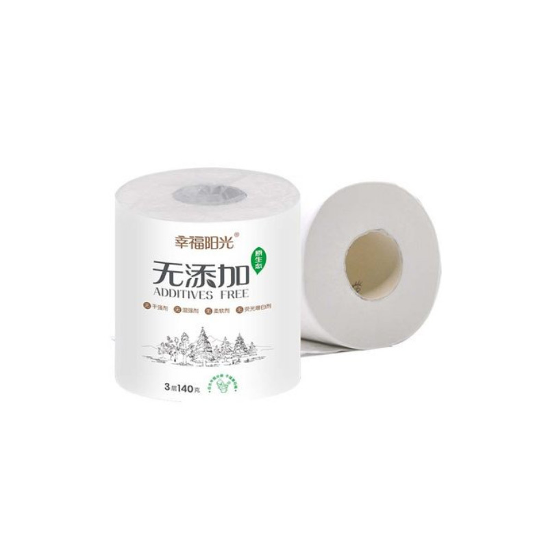 幸福阳光 卷纸 原生态无添加 有芯卷纸巾 3层*140克*10卷/提 整箱10提