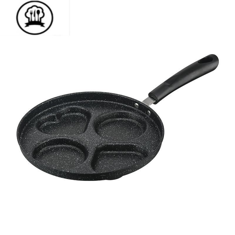 敬平麦饭石四孔煎蛋锅平底不粘蛋饺锅家用鸡蛋汉堡煎蛋器圆形心形