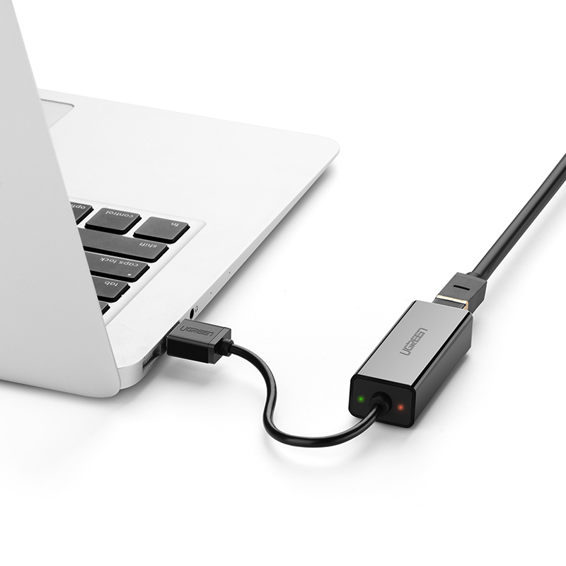 绿联 USB转RJ45网线接口 USB转百兆有线网卡通用苹果Mac小米盒子笔记本以太网口转换器30305黑