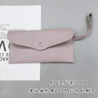 化妆刷包收纳袋彩妆工具便携收纳按扣包化妆品收纳整理包 灰紫按扣包 不带孔位 其它材质