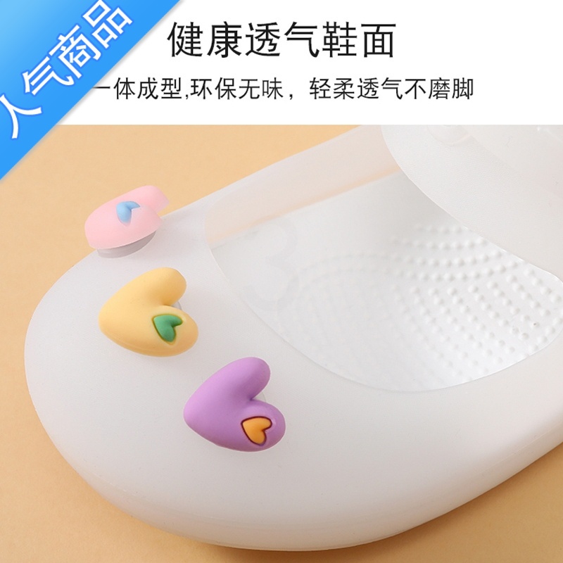 SUNTEK洞洞鞋女款夏季外穿防滑厚底沙滩拖鞋软底果冻玛丽珍包头护士凉鞋高清大图