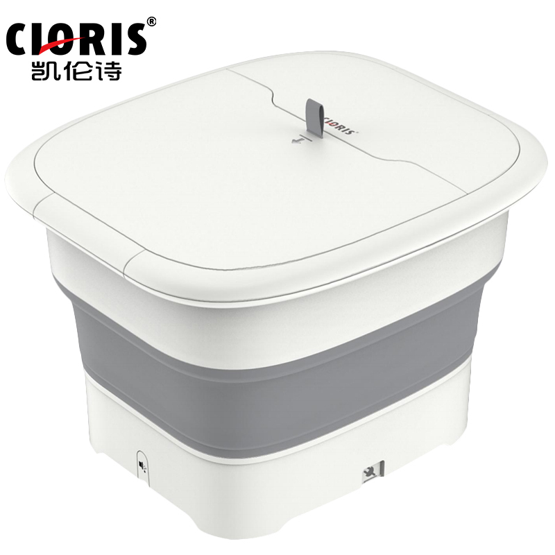 凯伦诗(CLORIS)全自动智能按摩折叠足浴泡脚盆洗脚桶防漏保护足浴器F777S云朵白