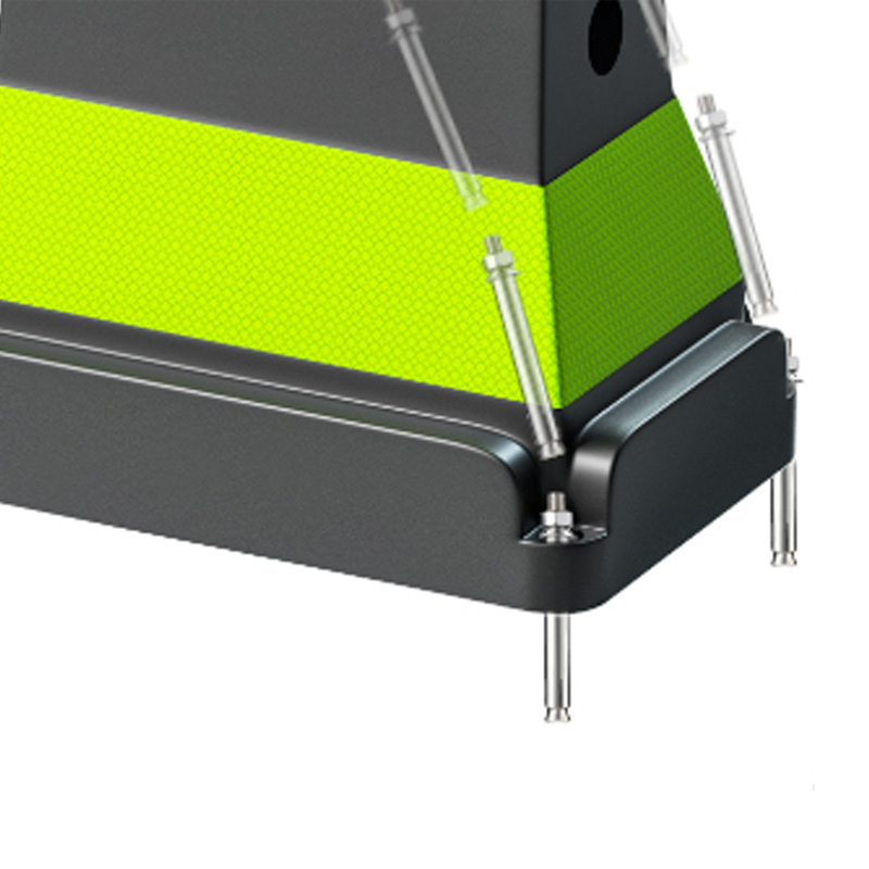 臻远ZY5072430雪糕桶堆叠式水马隔离墩防撞反光警示方墩道路安全防护路锥 PE黑体绿膜高清大图