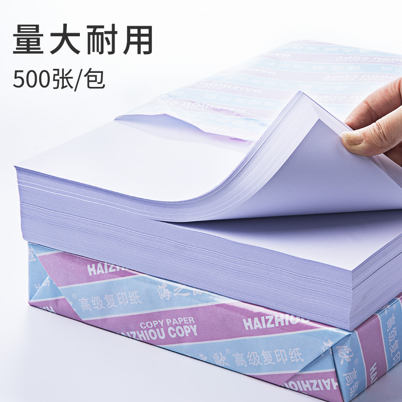 海之欧HAIZHIOUB5复印纸70g打印木浆试卷凭证纸500张/包复印纸打印纸多功能学生办公可用8包/箱