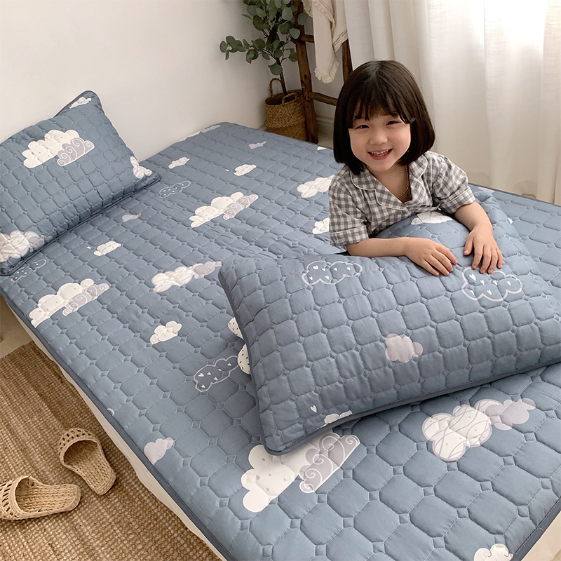 家柏饰(CORATED)儿童榻榻米床垫0.9m单人学生宿舍软垫床褥家用保护垫薄款垫被褥子 烟云（不含枕套） 90×200cm