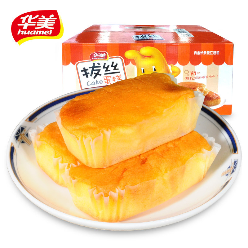 华美 拔丝蛋糕1000g 休闲零食 早餐小面包 肉松糕点点心