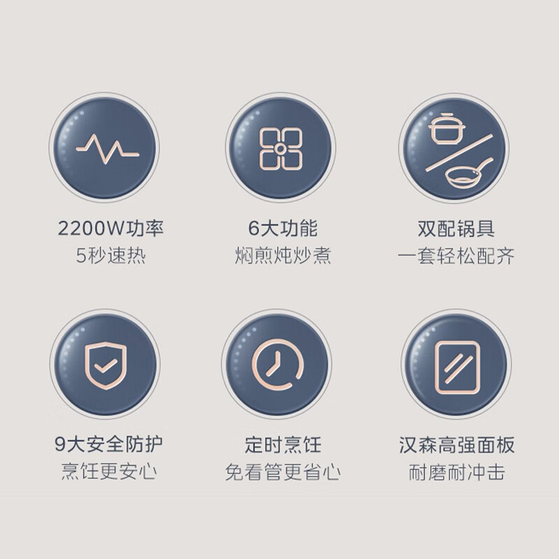 美的midea22rb032200w家用电磁炉触摸式黑晶面板4d防水汤锅炒锅