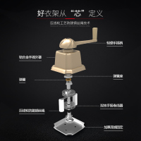 盼盼升降晾衣架阳台晾衣杆 室内家用手摇双杆式凉衣架晒衣架 三杆升降晾衣架