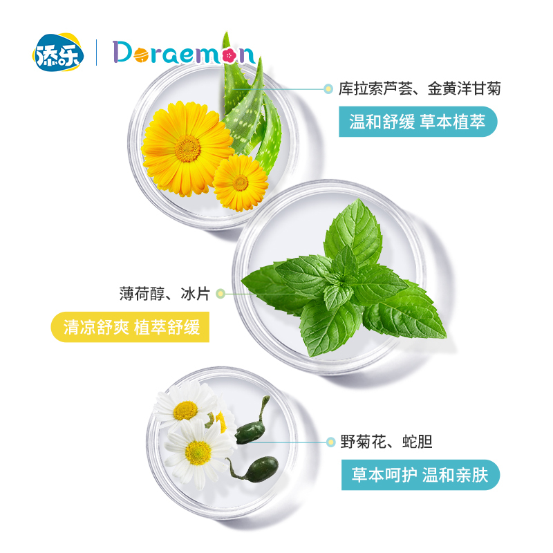 添乐哆啦A梦儿童蛇胆花露水清凉舒爽两瓶装