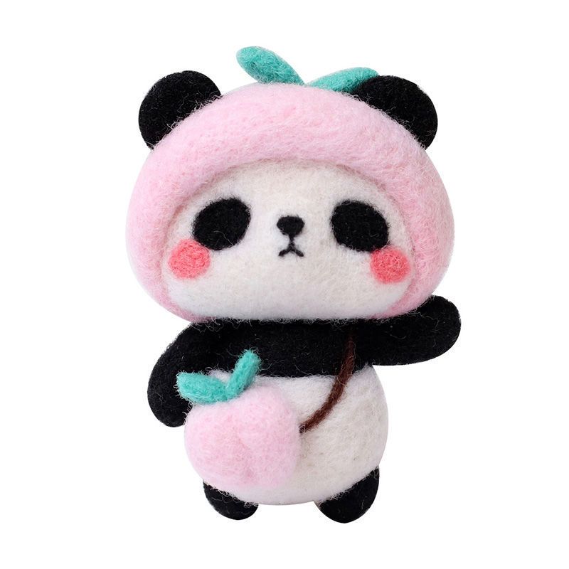 熊猫 羊毛毡 戳戳乐手工制作diy 减压材料包 手作情侣礼物|panda小