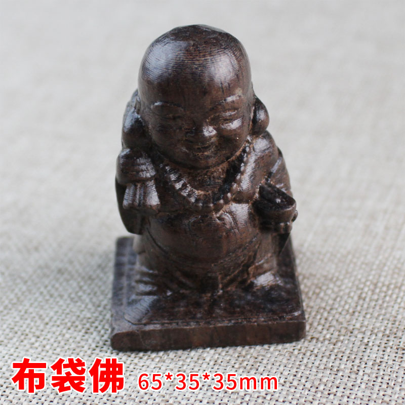 天然皮灰木雕手把件越南土沉香木皮黑文玩核桃葫芦貔貅狮子头招财 10号布袋佛