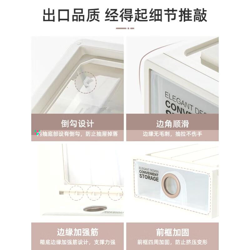 茶花 (CHAHUA)收纳箱大号收纳盒内衣整理箱子储物箱抽屉式收纳柜21L两只装 990050高清大图