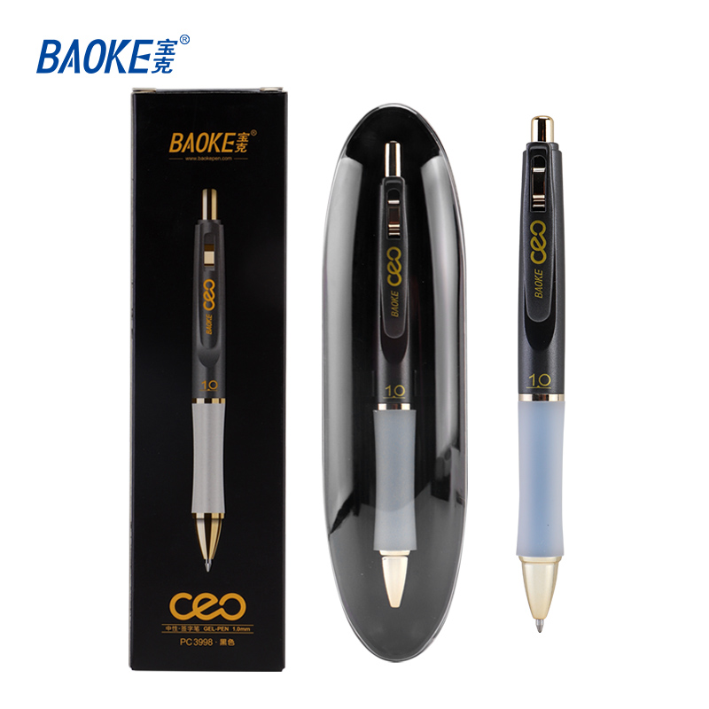 宝克(baoke) PC3998 按压中性笔 按压商务笔 签字笔 1.0mm 单独包装1支/盒 黑色