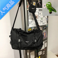 封后刘耀文同款日系潮牌小众大容量斜挎差包机能包男女尼挎同斜龙 黑色大号+恐龙挂件收藏送四枚徽章