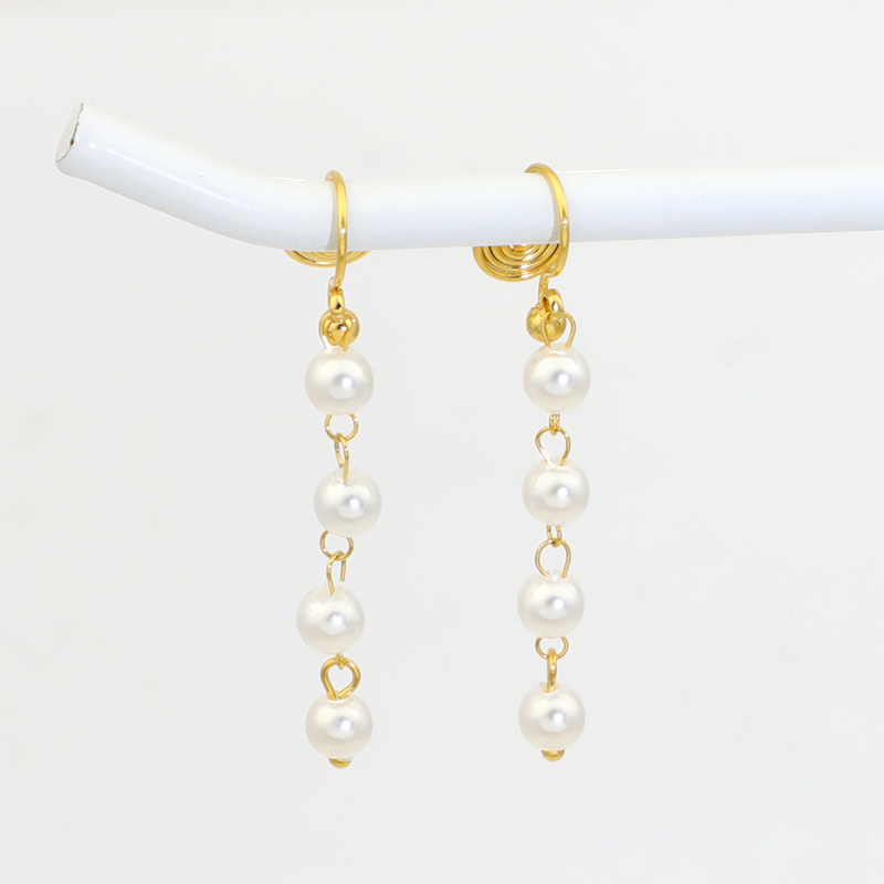 Kulana韩国气质珍珠吊坠无耳洞蚊香盘耳夹养耳洞树脂耳钩高级感耳坠耳环女