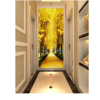 中锐智采 更衣室贴纸 玄关玻璃贴纸壁画 走廊过道自粘贴画 延伸黄金大道贴纸 单张装