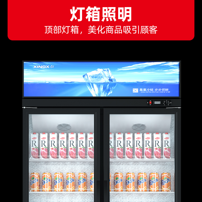 星星(XINGX) 518升 商用展示柜 饮料陈列柜 数字温显 风直冷 超大容量 节能省电 LSC-520YL