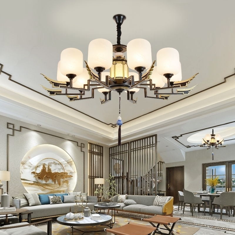 新中式吊灯客厅灯现代简约餐厅卧室复式楼别墅禅意大气中国风大吊